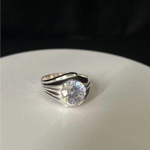 New sterling silver 925 cubic men’s zirconia ring size 11 fits women’s size 10
